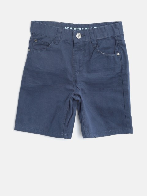 

Nauti Nati Boys Navy Blue Solid Regular Fit Chino Shorts