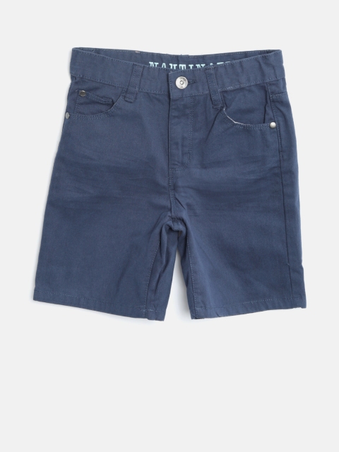 

Nauti Nati Boys Navy Blue Solid Regular Fit Chino Shorts