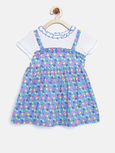 

Nauti Nati Girls Blue & White Printed Fit & Flare Dress