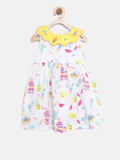 

Nauti Nati Girls White Printed Fit & Flare Dress