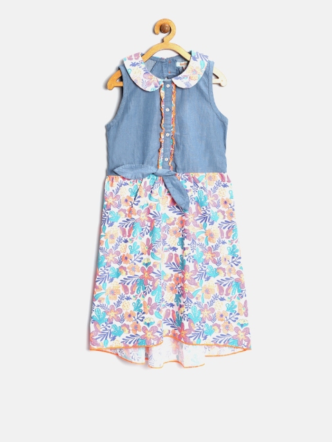 

Nauti Nati Girls Multicoloured Floral Print Fit and Flare Dress, Multi