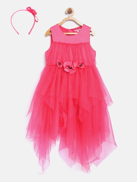 

Nauti Nati Girls Magenta Embellished A-Line Dress