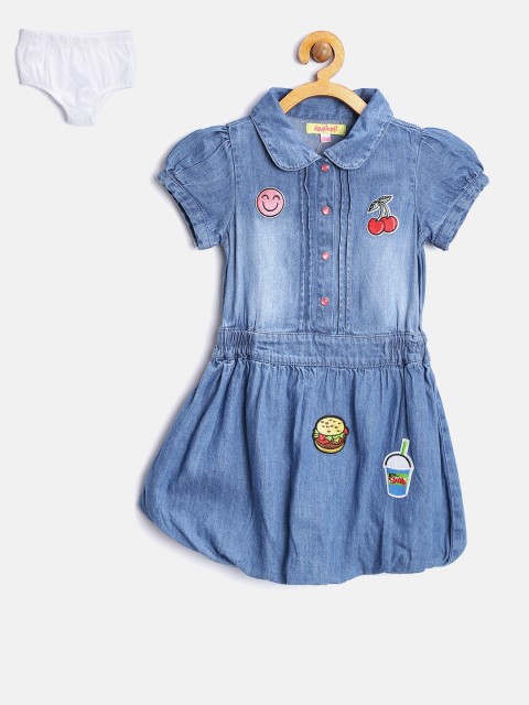 

Nauti Nati Girls Blue Denim Blouson Dress