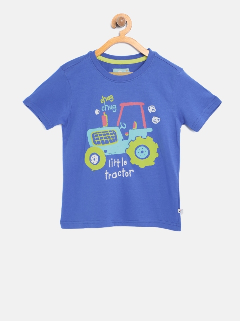 

Nauti Nati Boys Blue Printed Round Neck T-shirt