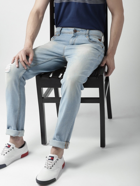 

Harvard Men Blue Regular Fit Mid-Rise Low Distress Stretchable Jeans