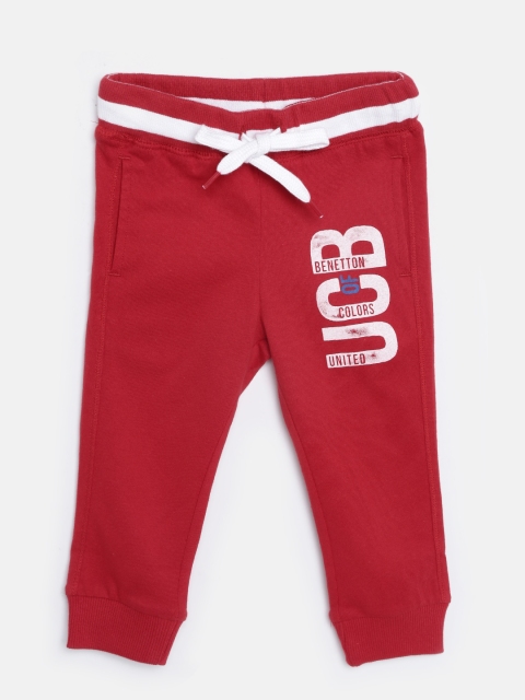 

United Colors of Benetton Boys Red Printed Detail Joggers