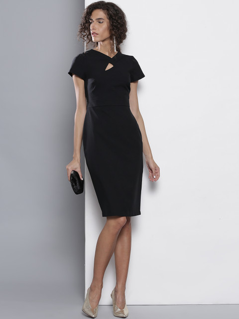 

DOROTHY PERKINS Women Black Solid Sheath Dress