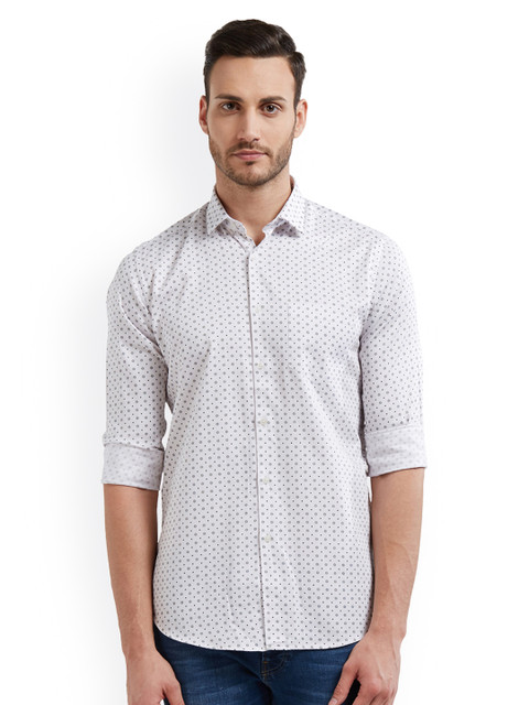 

Integriti Men White Slim Fit Printed Casual Shirt