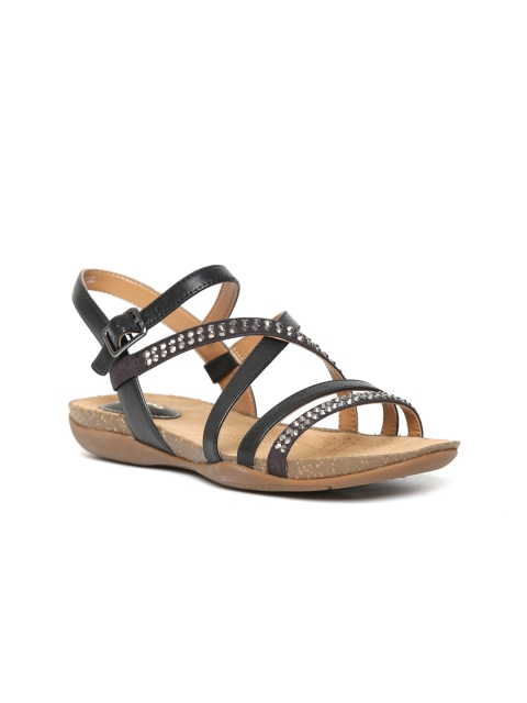 

Clarks Women Black Leather Flats