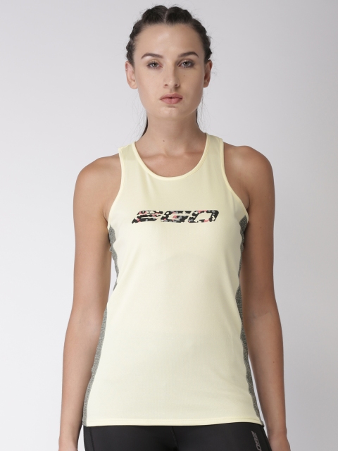

2GO Women Yellow Typography Print Running Tank Top