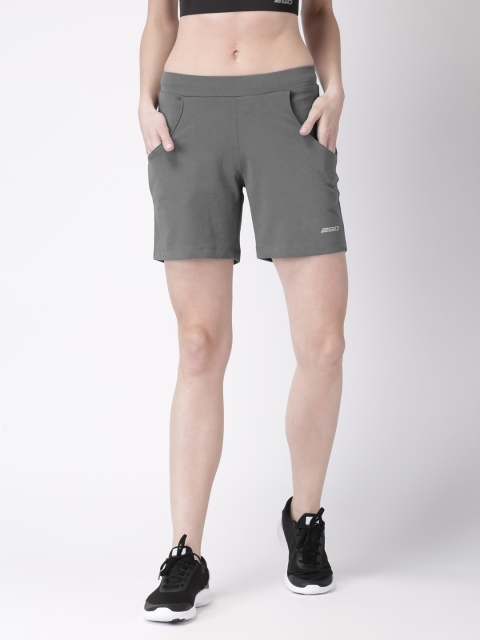 

2GO Women Charcoal Grey Solid Regular Fit Active Essential Shorts