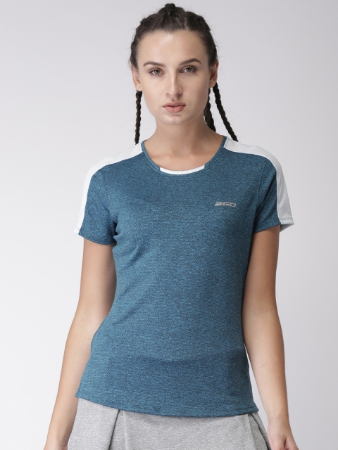 

2GO Women Pink Self-Design Go-Dry T-shirt, Blue
