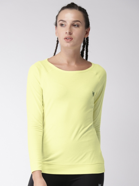 

2GO Women Yellow Solid Yoga T-shirt