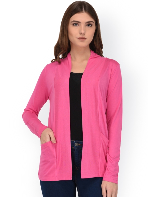 

Espresso Pink Solid Open Front Shrug