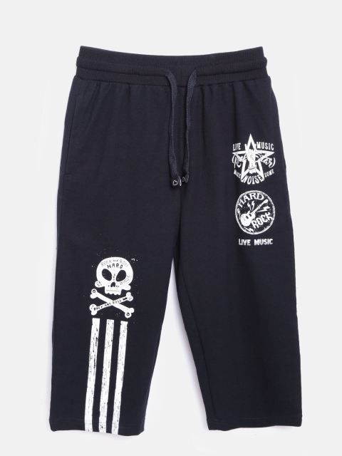 

SDL by Sweet Dreams Boys Navy Blue Printed 3/4th Lounge Shorts
