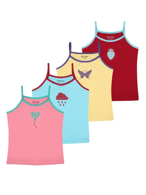 

minnow Girls Pack of 4 Printed Camisoles MK-2102, Multi