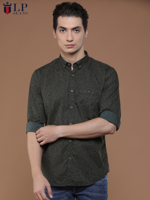 

Louis Philippe Jeans Men Green Super Slim Fit Printed Casual Shirt