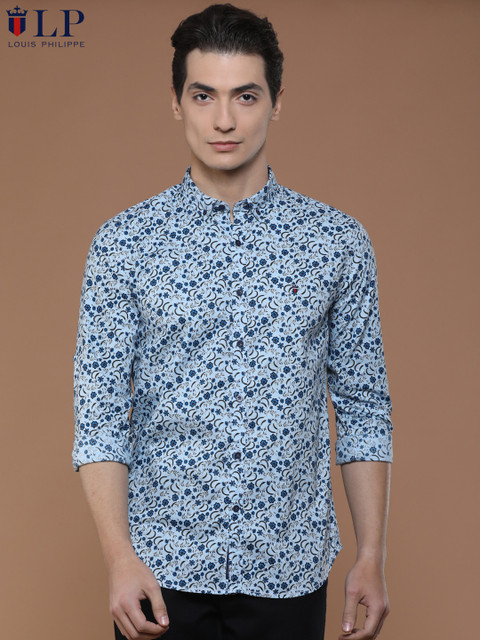 

Louis Philippe Sport Men Blue Super Super Slim Fit Printed Casual Shirt