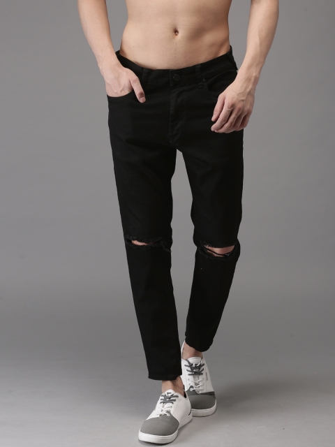 

Moda Rapido Men Black Slim Fit Cropped Mid-Rise Clean Look Stretchable Jeans