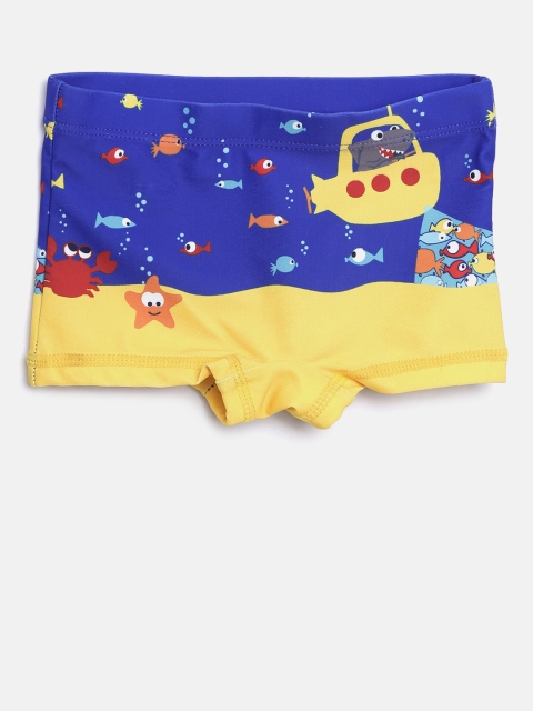 

mothercare Boys Blue & Yellow Printed Swim Shorts H9422