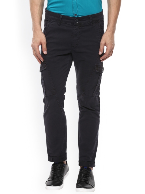 

Mufti Men Charcoal Slim Fit Solid Cargos