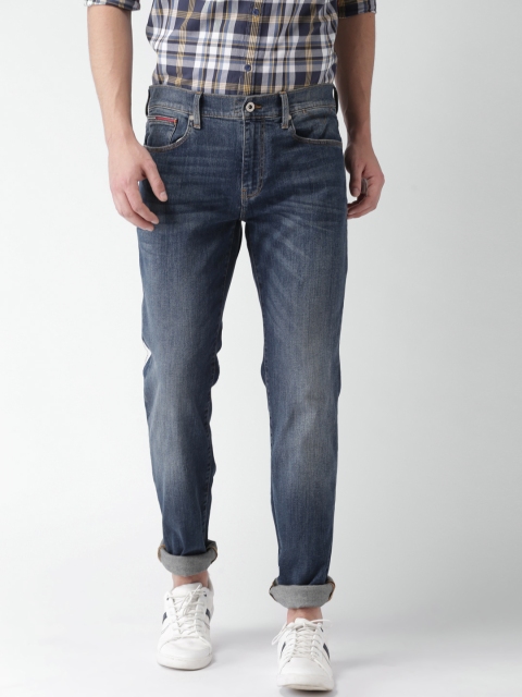 

Tommy Hilfiger Men Blue Straight Fit Mid-Rise Clean Look Stretchable Jeans