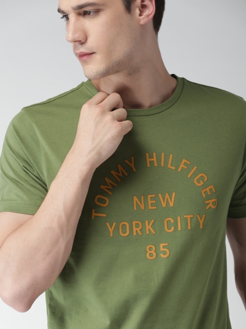 

Tommy Hilfiger Men Green Printed Round Neck T-shirt