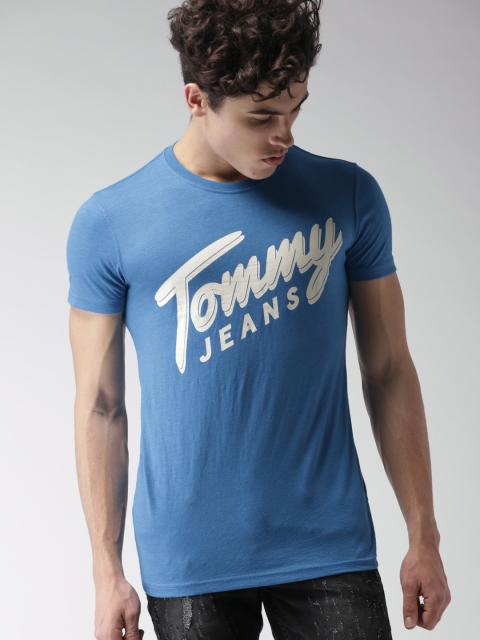 

Tommy Hilfiger Men Blue Printed Round Neck T-shirt