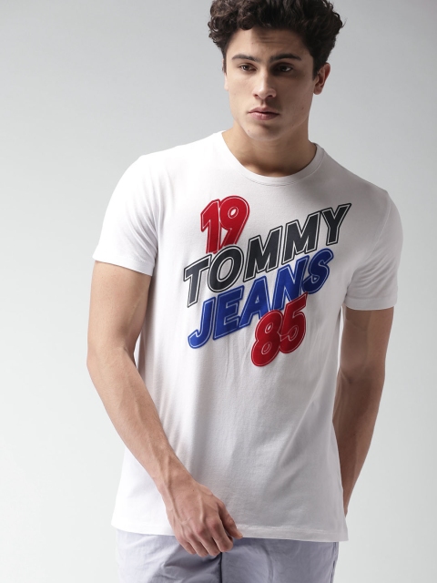 

Tommy Hilfiger Men White Printed Round Neck T-shirt