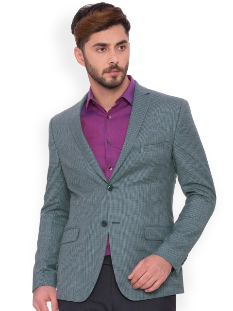 

SUITLTD Grey Checked Single-Breasted Slim Fit Formal Blazer