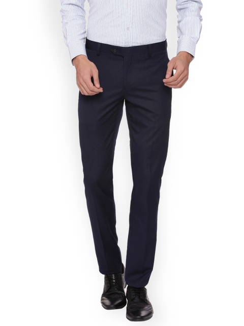 

SUITLTD Men Blue Slim Fit Solid Formal Trousers