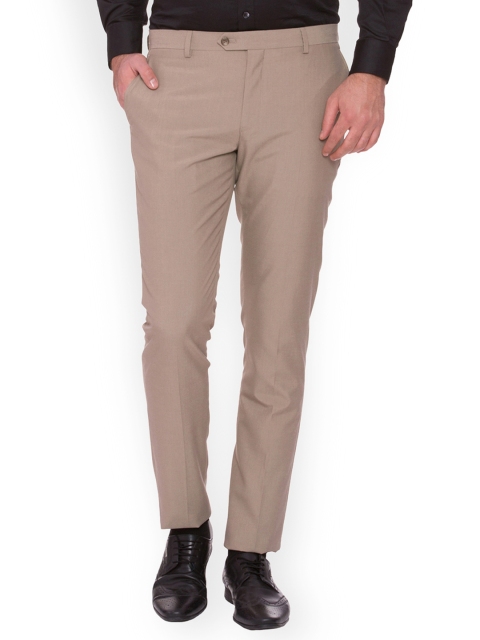 

SUITLTD Men Brown Slim Fit Solid Formal Trousers