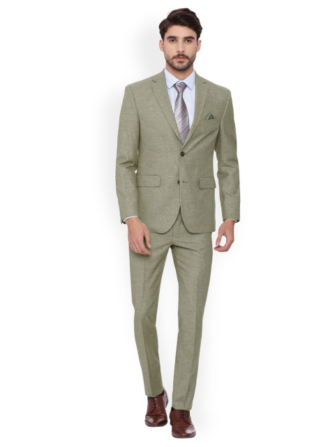 

SUITLTD Men Grey Textured Single-Breasted Formal Suit