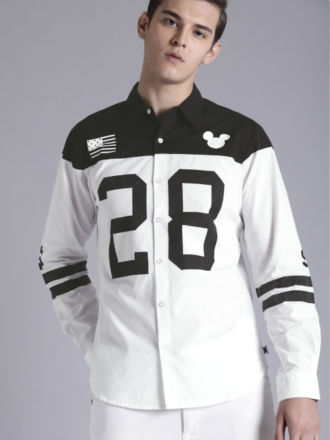 

Kook N Keech Disney Men White & Black Regular Fit Printed Casual Shirt