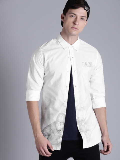 

Kook N Keech Marvel Men White Regular Fit Printed Casual Shirt