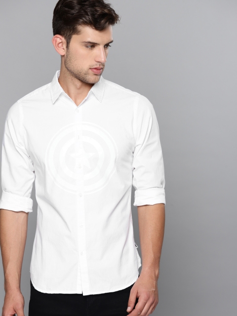 

Kook N Keech Men White Regular Fit Printed Casual Shirt