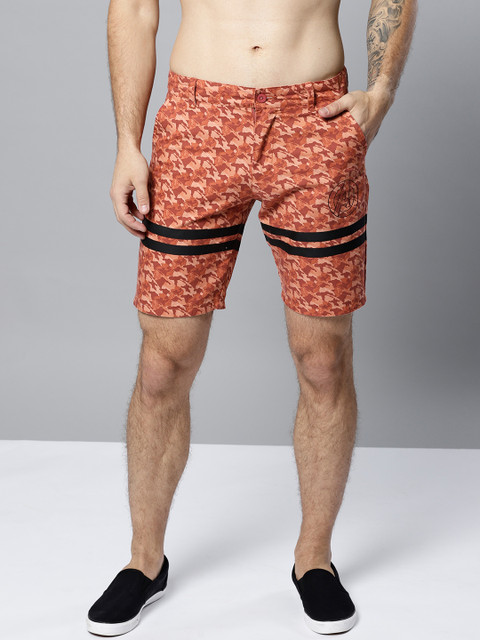 

Kook N Keech Marvel Men Rust Red Camouflage Print Shorts