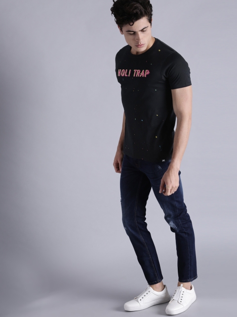 

Kook N Keech Men Black Printed Round Neck T-shirt