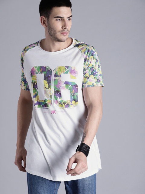 

Kook N Keech Men White Printed Longline T-shirt