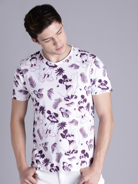 

Kook N Keech Disney Men White Printed Round Neck T-shirt
