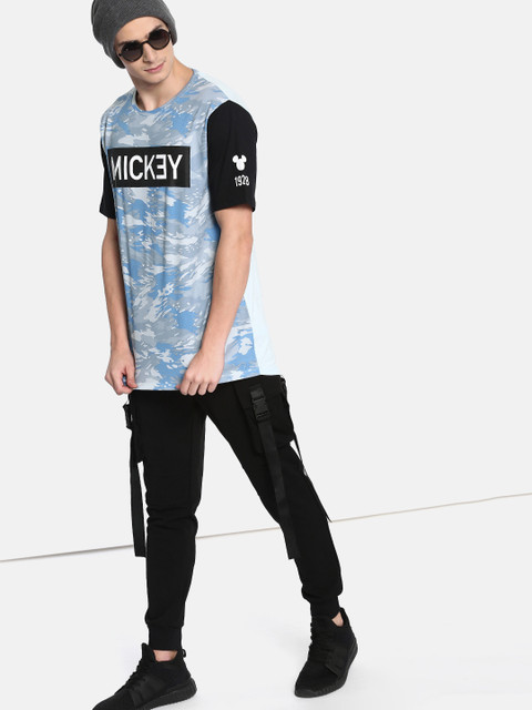 

Kook N Keech Disney Men Blue Printed Round Neck Pure Cotton T-shirt
