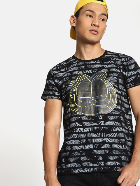 

Kook N Keech Garfield Men Black Printed Round Neck T-shirt