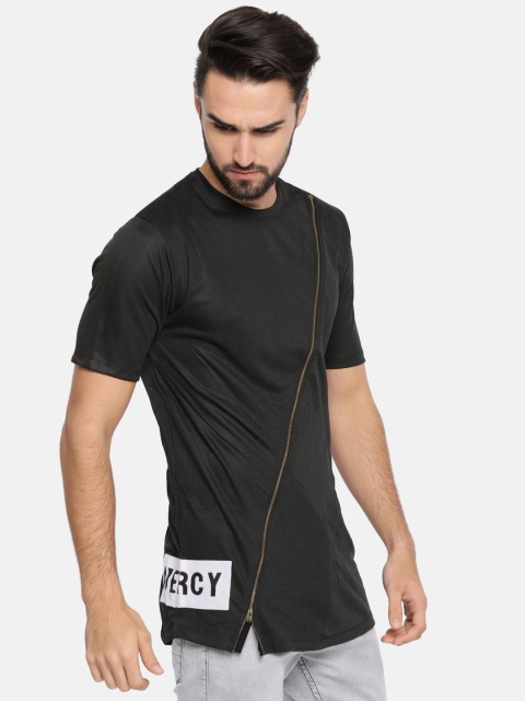 

Kook N Keech Men Black Solid Longline T-shirt