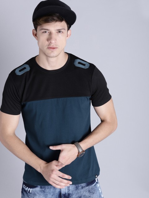 

Kook N Keech Men Blue & Black Printed Round Neck T-shirt