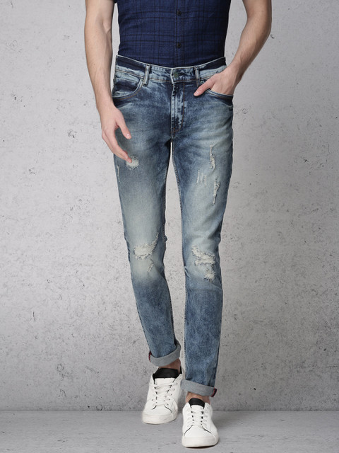 

Ecko Unltd Men Blue Super Slim Fit Mid-Rise Mildly Distressed Stretchable Jeans