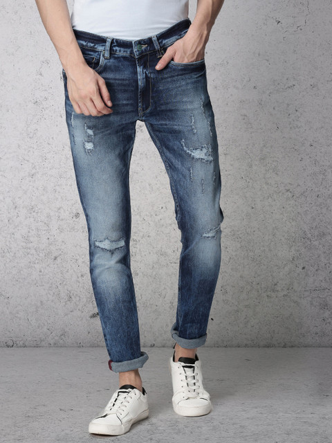 

Ecko Unltd Men Blue Slim Fit Mid-Rise Mildly Distressed Stretchable Jeans