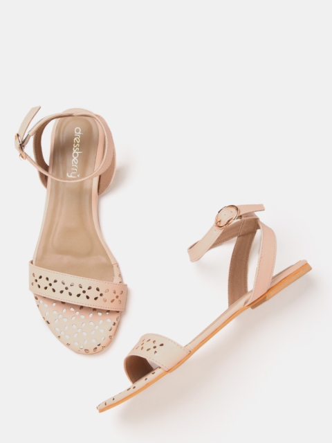 

DressBerry Women Nude-Coloured Cut-Out Open Toe Flats