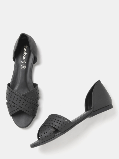 

DressBerry Women Black Cut-Out Flats