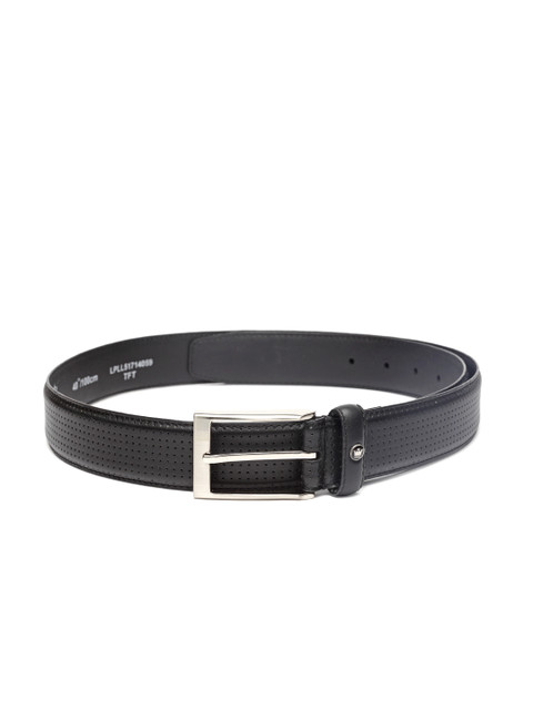 

Louis Philippe Men Black Leather Textured Belt