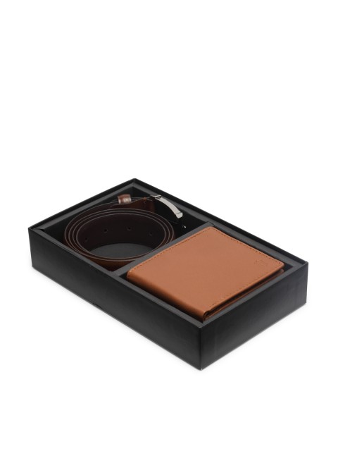 

Louis Philippe Men Brown Leather Accessory Gift Set
